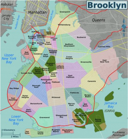 A map of Brooklyn to help visitors plan a tour