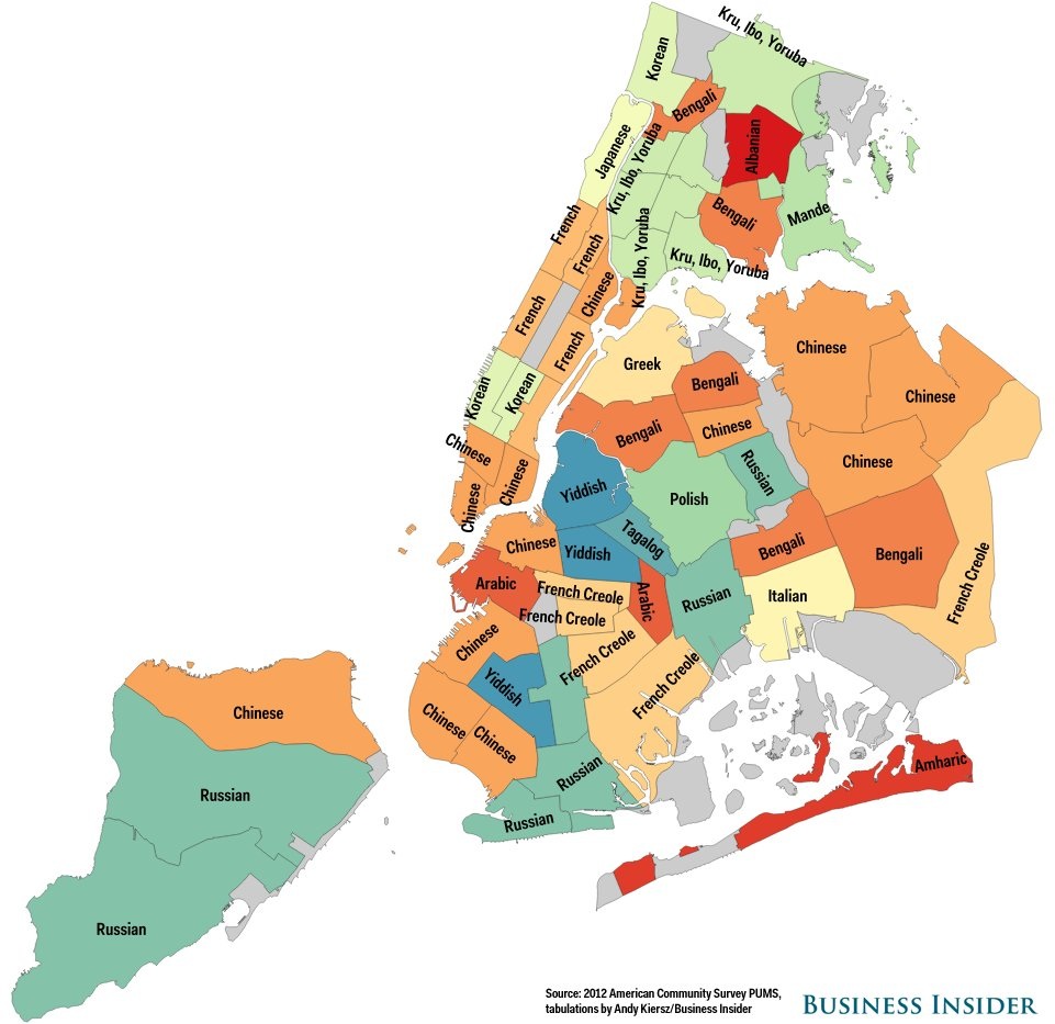 Second languages in Brooklyn, helping understand the borough's diversity
